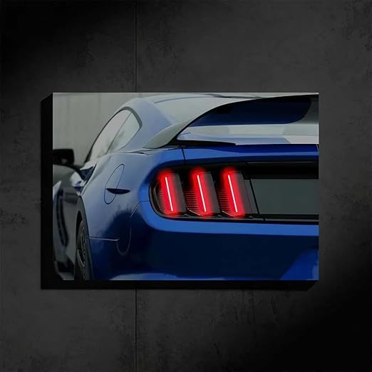 Fabsouk Neon Supercar Poster for Bedroom, Living Room, Gift Wall Decor (Shelby GT)