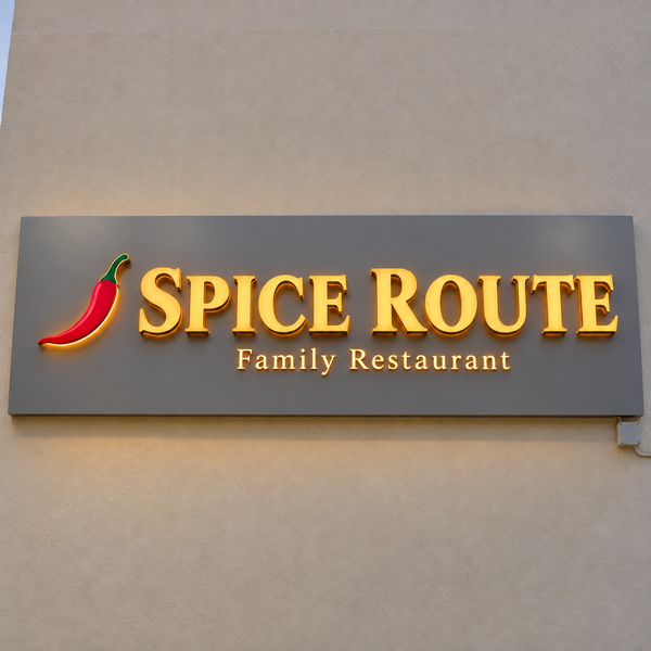 3D LED Letters on ACP Base Sign Board – 8x3 ft