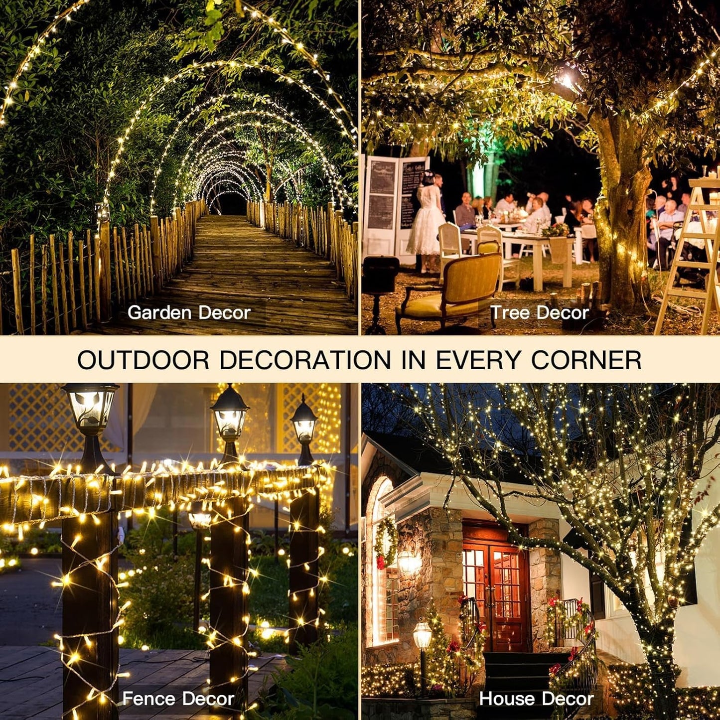 Eurotex Led String Lights 20 Meter Warm White For Diwali Decoration (Pack of 2)