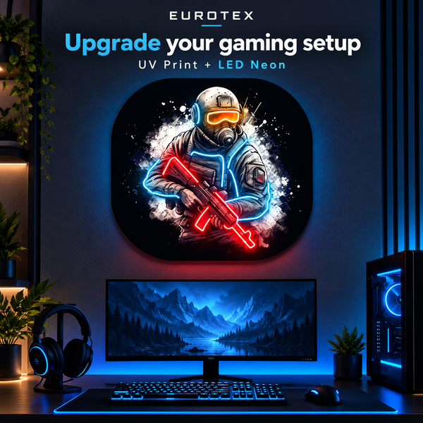 Counter Strike Gaming LED Neon Sign – UV Printed Wall Art