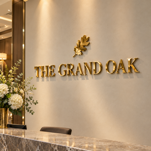 Mirror Gold Acrylic Letters 12 Inch – Luxury Reception Sign