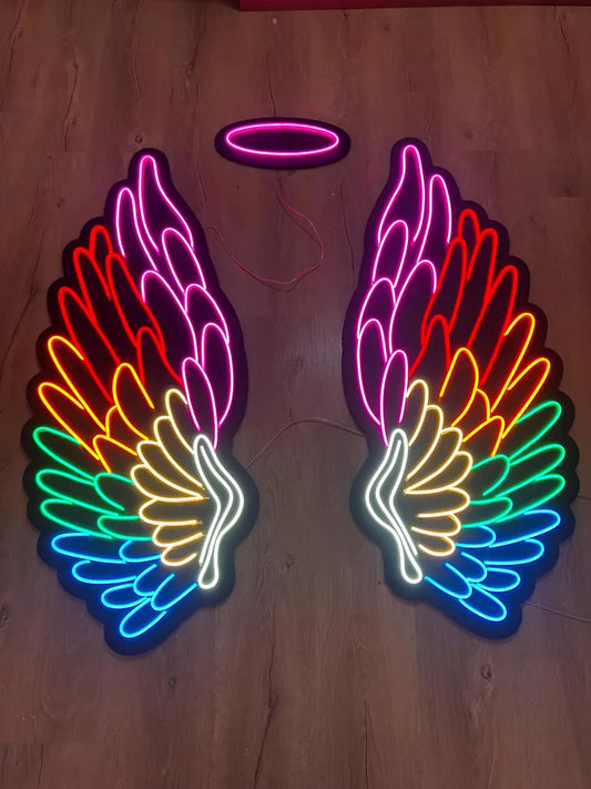 Eurotex Wings Neon Sign, Wall Decor, Neon Signs for room (48x24 In) 2