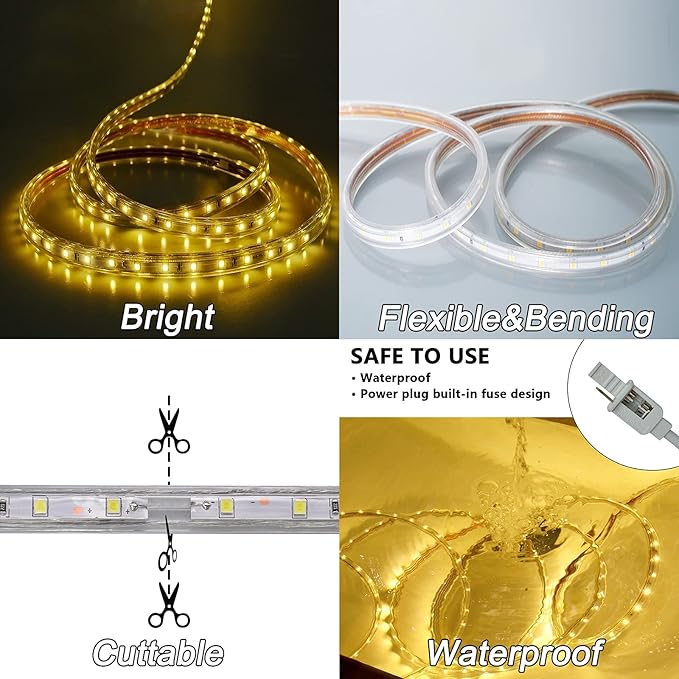 Eurotex LED Rope Lights, for Home Decor, Interior Decoration (Warm White) 40m