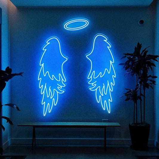 Eurotex Wings Neon Sign, Wall Decor, Neon Signs for room (48x24 In) 3
