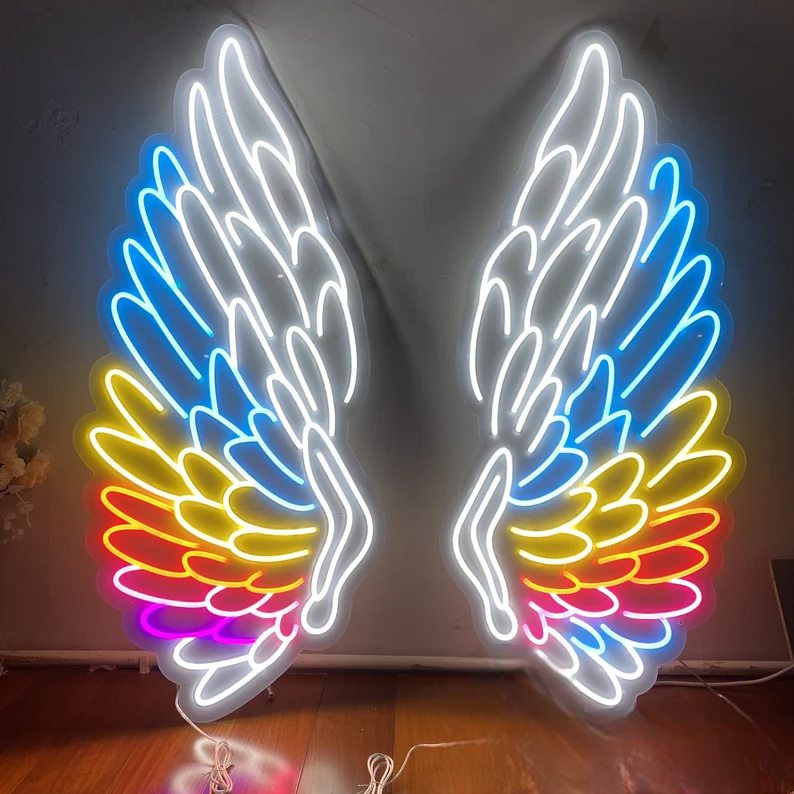 angel wings neon sign