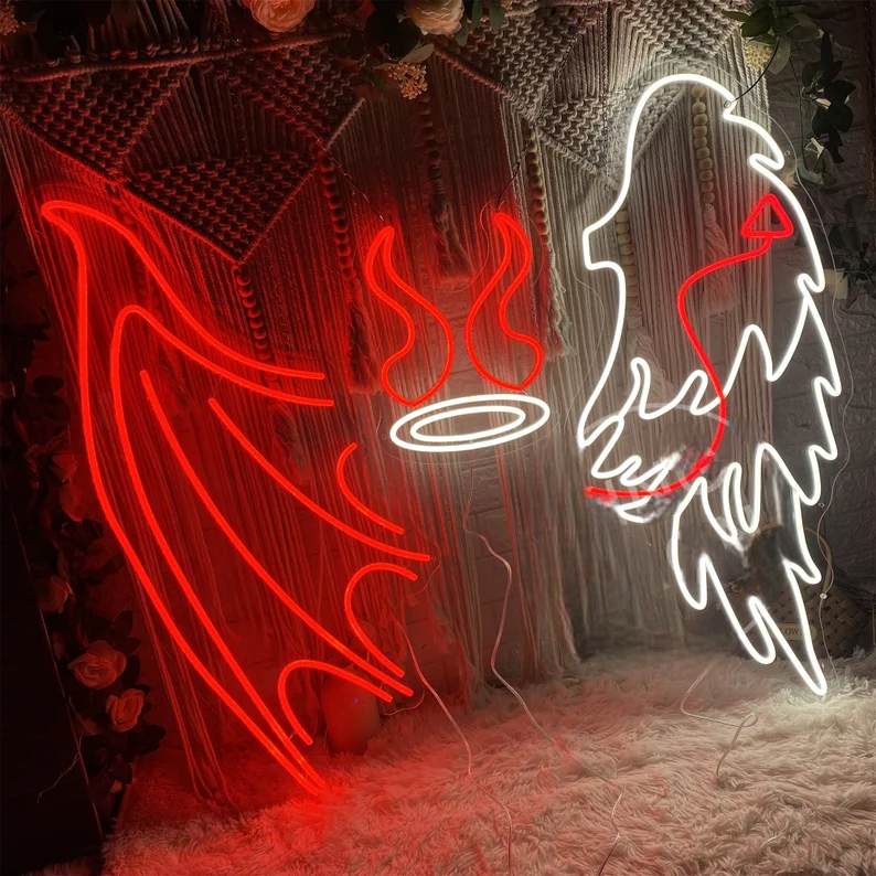Eurotex Wings Neon Sign, Wall Decor, Neon Signs for room (48x24 In) 6