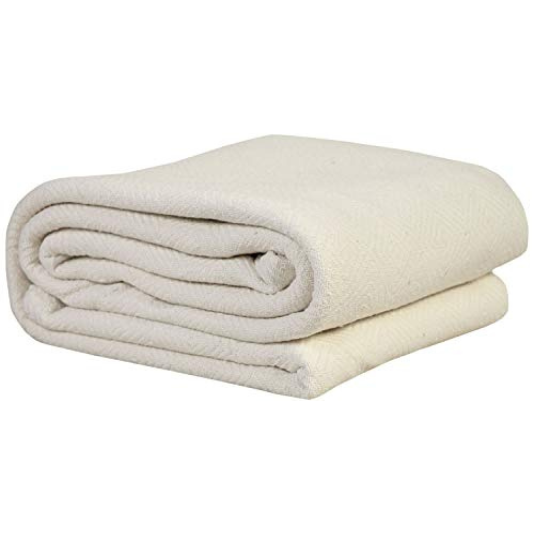 Eurotex Diamond Cotton Blankets for Bed, 100% Cotton Blanket - Ivory Eurotex