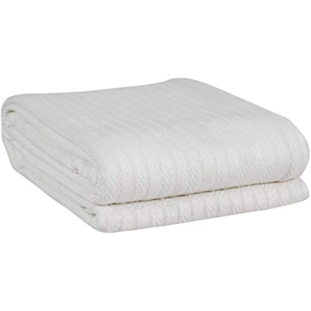 Eurotex Cable Cotton Blankets for bed, 100% Cotton Blanket - Ivory Eurotex