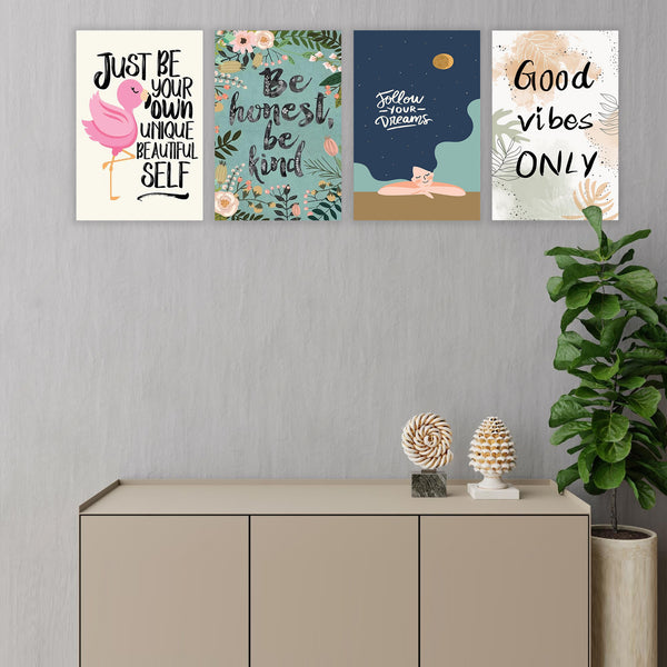 Eurotex Positive Quotes Wall Poster for Wall Decor, Pack of 4 (A3, 12 x 18 In)