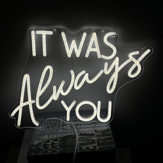 Eurotex “It Was always you” Wedding Neon Sign – LED Couple Name Light for Wedding Decor, Reception Backdrop, Mehndi, Engagement & Couple Gift