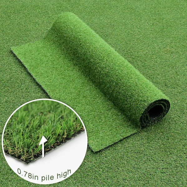 Green Artificial Grass Carpet | Synthetic Turf for Balcony & Lawn | Faux Grass | Football & Garden Turf - 6.5ft x 25ft