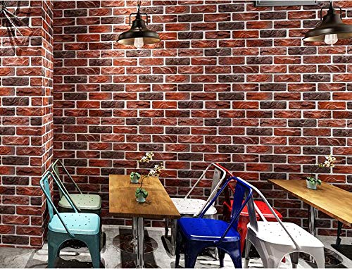 Eurotex Brick Design, Wallpaper For Living Room (PVC, 21inch x 33ft, Roll 57sqft, Multicolor)