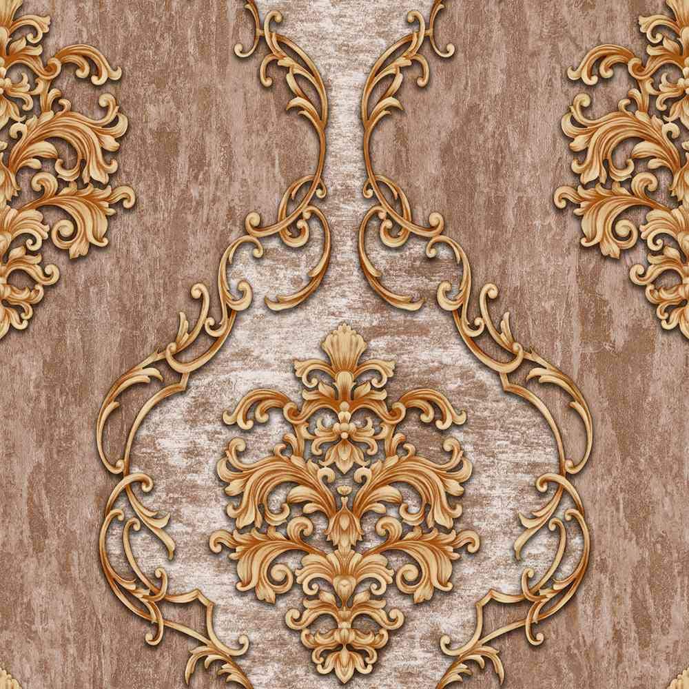 Eurotex Damask Design, Living Room Wallpaper, Almond (Luxury Vinyl Coated, 57 sq.ft Roll) My Store