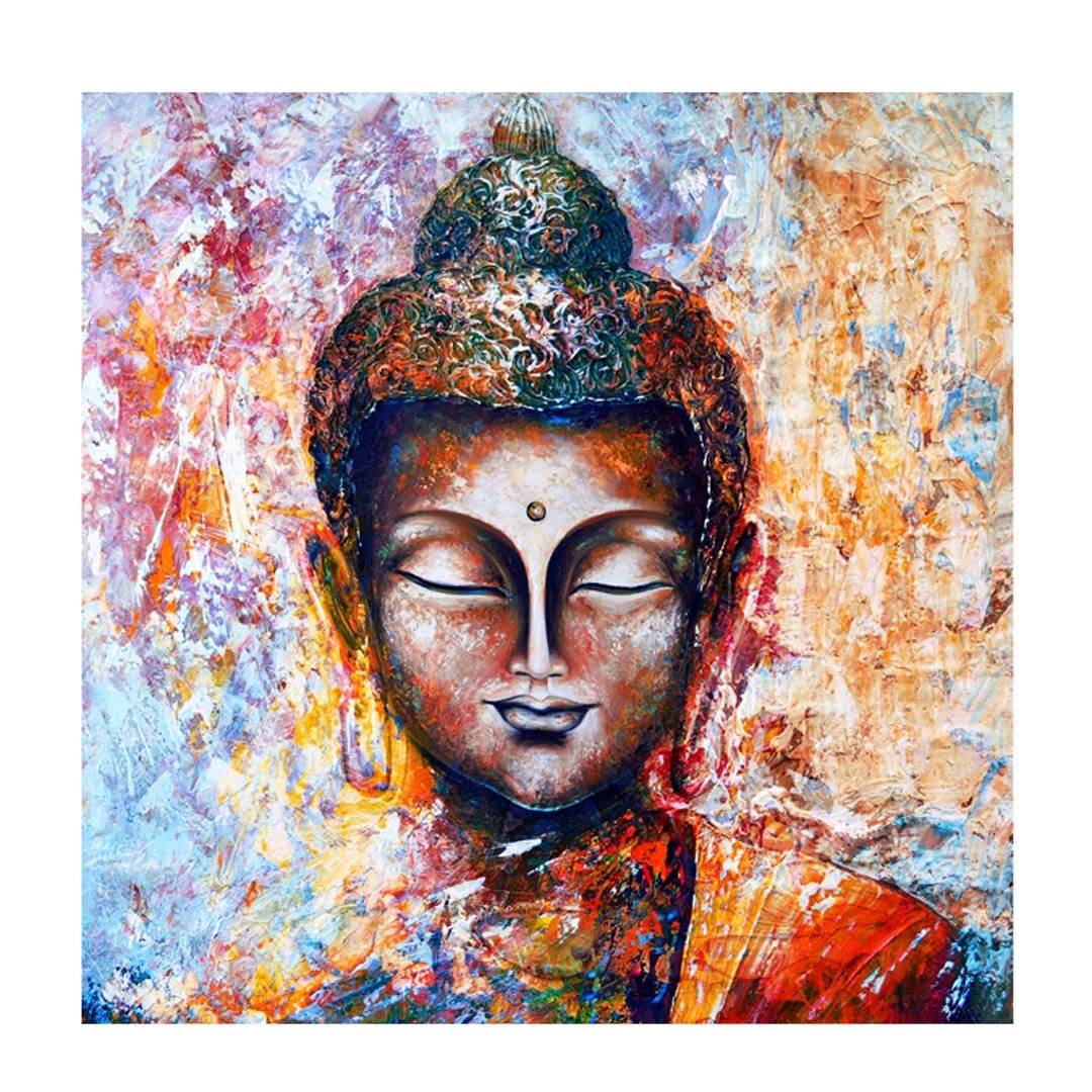Eurotex Gautam Buddha, Framed Canvas Painting for Living Room (36x36 In) Eurotex