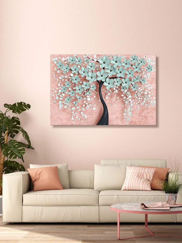 Eurotex Modern Flowers Tree, Canvas Printed, Landscapes Wall Painting