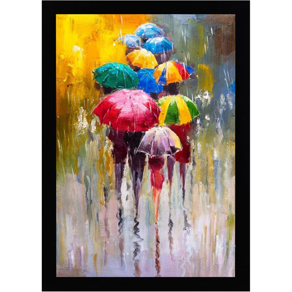 Eurotex Abstract Umbrella, Canvas Printed, Wall Art & Paintings (12x18, Framed)