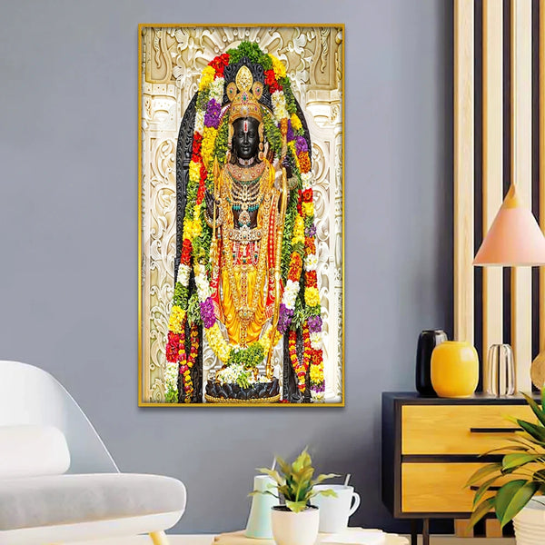 Beautiful Shri Ram Lalla Statue, Canvas Printed, Wall Painting For Living Room