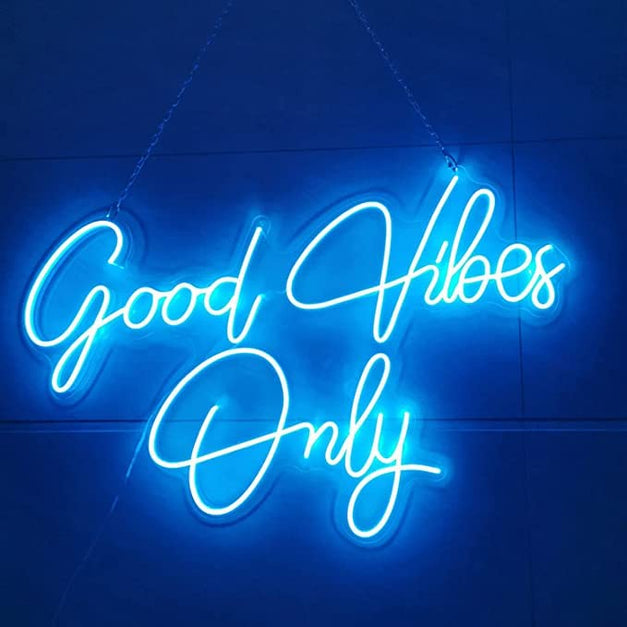 Eurotex Good Vibes Neon (6X12 Inches) Pink Led Signs Lights For Bedroom, Wall Signs, Game Room Decor, Party, Bar Decor