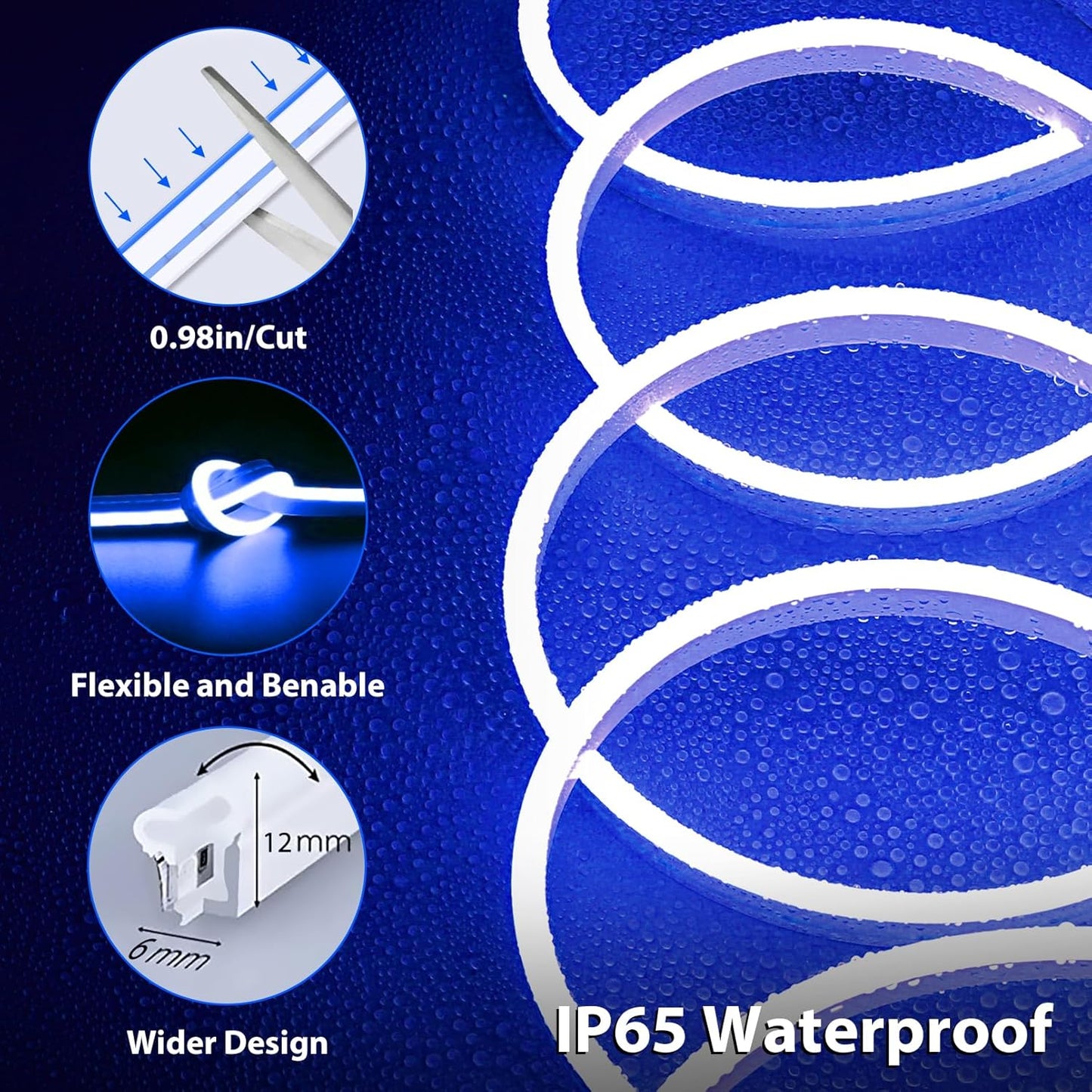 Eurotex 300 LEDs 5M Blue Steady Neon Rope Light (Pack of 1)
