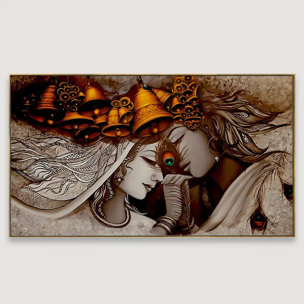 Eurotex Divine Radha Krishna, Canvas Printed, Radha Krishna Wall Painting