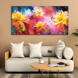 Eurotex Modern Abstract Art Of Flowers, Canvas Printed, Home Wall Painting Eurotex