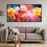 Eurotex Modern Abstract Art Of Flowers, Canvas Printed, Home Wall Painting Eurotex