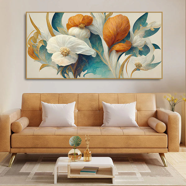 Eurotex Colorful Spring Flower Texture, Canvas Printed, Abstract Wall Painting