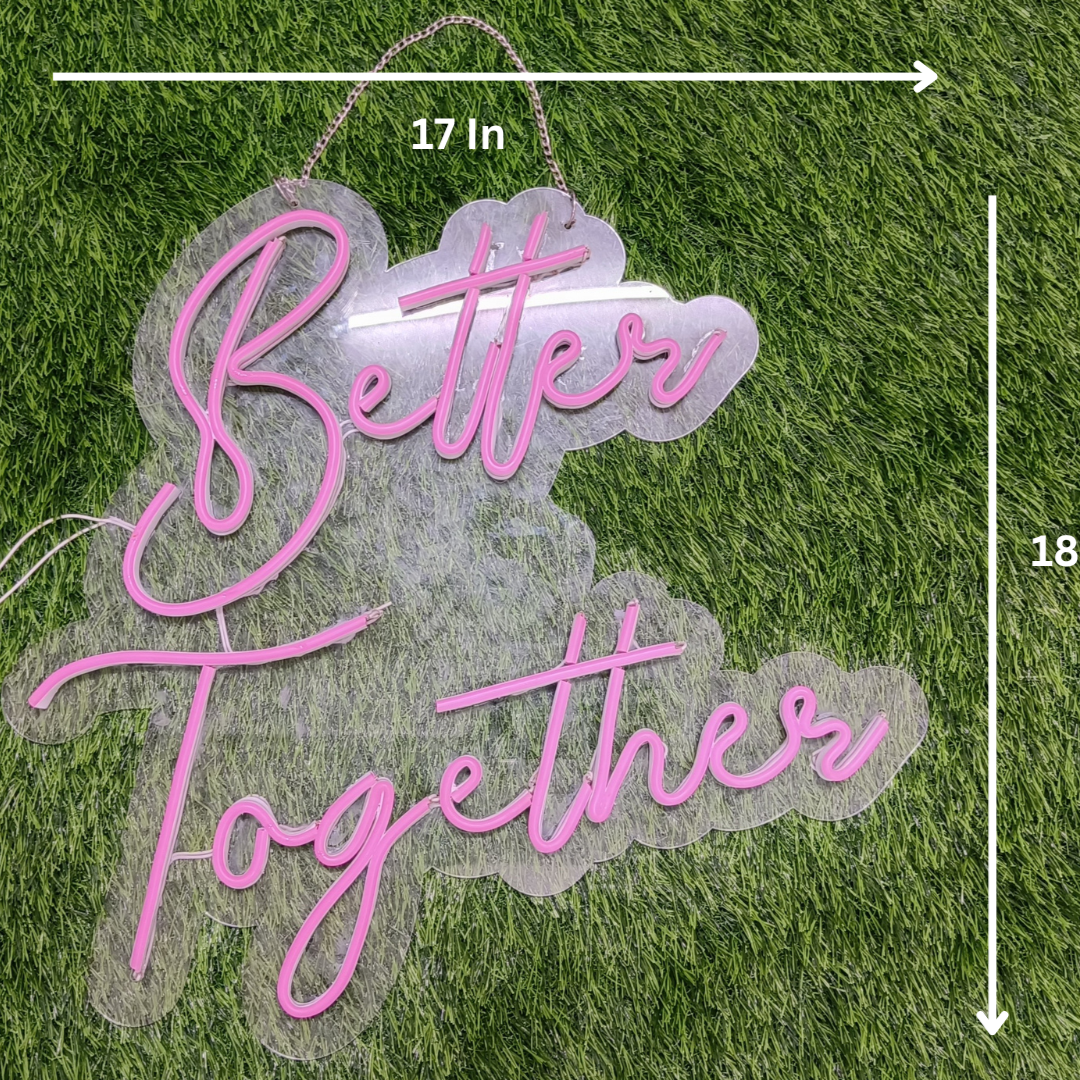 Eurotex Beautiful Better Together Neon Sign, Neon Signs for Living room (17x18 In)