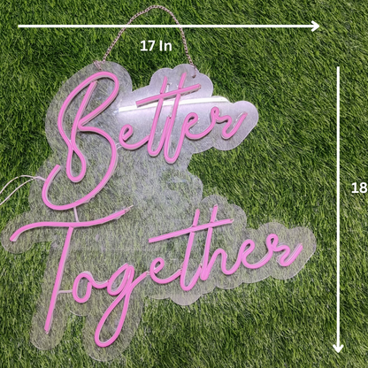Eurotex Beautiful Better Together Neon Sign, Neon Signs for Living room (17x18 In)