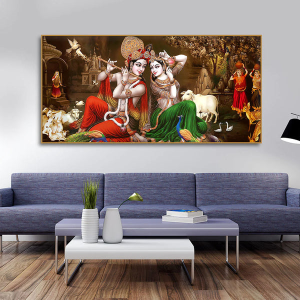 Eurotex Classic Lord Radha Krishna, Premium, Painting For Living Room