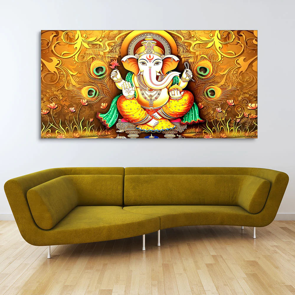 Eurotex Vignaharta Ganesh, Canvas Printed, Premium Wall Painting For Living Room Eurotex