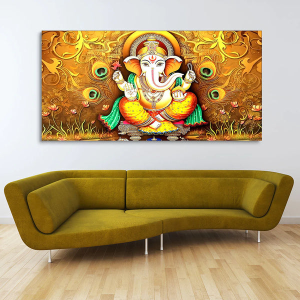 Eurotex Vignaharta Ganesh, Canvas Printed, Premium Wall Painting For Living Room