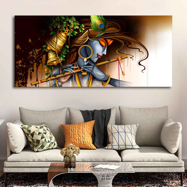 Eurotex Lord Krishna, Premium Canvas Printed, Wall Painting For Drawing Room