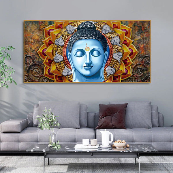 Eurotex Lord Gautam Buddha Serene Face, Canvas Printed, Home Wall Painting