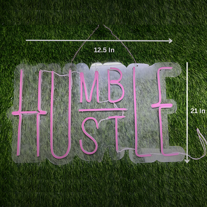 Eurotex Humble Hustle Neon Sign, Wall Decor, Neon Signs for room (14x20 In)