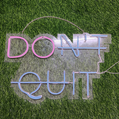 Eurotex Don't Quit Neon Sign, Wall Decor, Neon Signs for Gym (12x18 In)