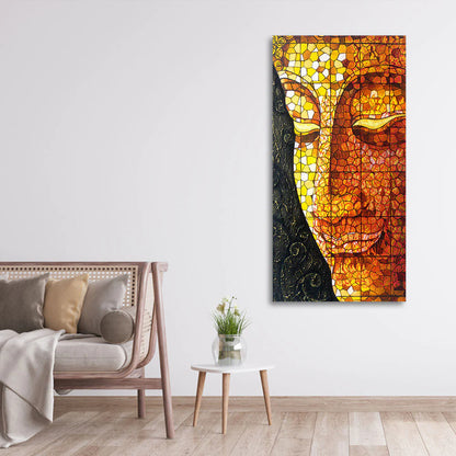 Eurotex Peaceful Golden Buddha, Canvas Printed, Texture art Wall Painting Eurotex