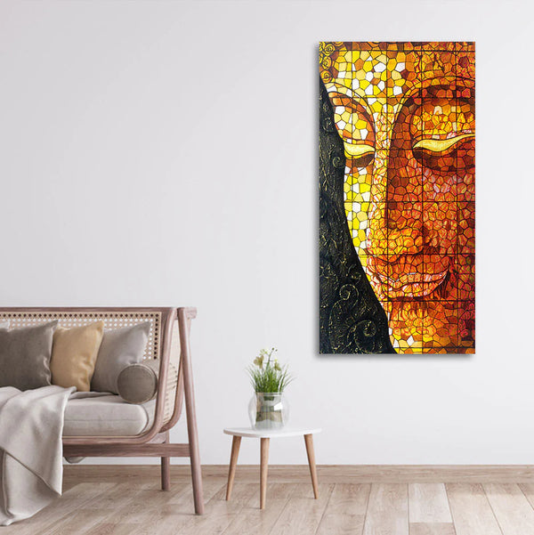 Eurotex Peaceful Golden Buddha, Canvas Printed, Texture art Wall Painting