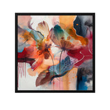 Eurotex Abstract Art With Flower, Framed Wall art (36x36 In) Eurotex