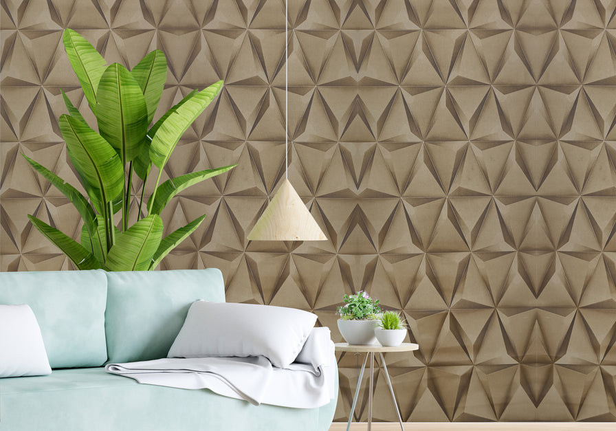 Eurotex 3D Modern Design, Wallpaper for Bedrooms, Golden (57 sq.ft/Per roll)