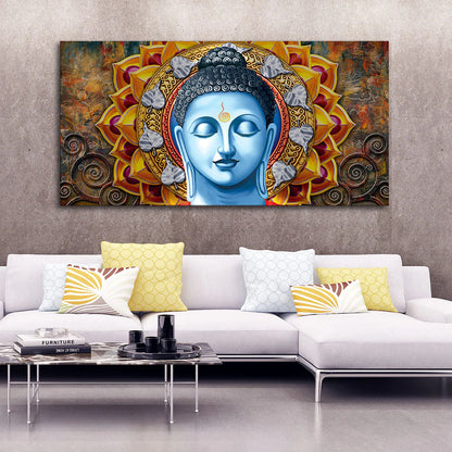 Eurotex Lord Gautam Buddha Serene Face, Canvas Printed, Home Wall Painting Eurotex