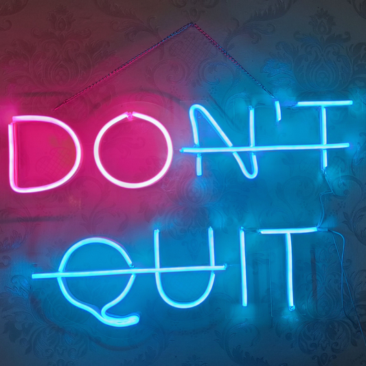 Eurotex Don't Quit Neon Sign, Wall Decor, Neon Signs for Gym (12x18 In)