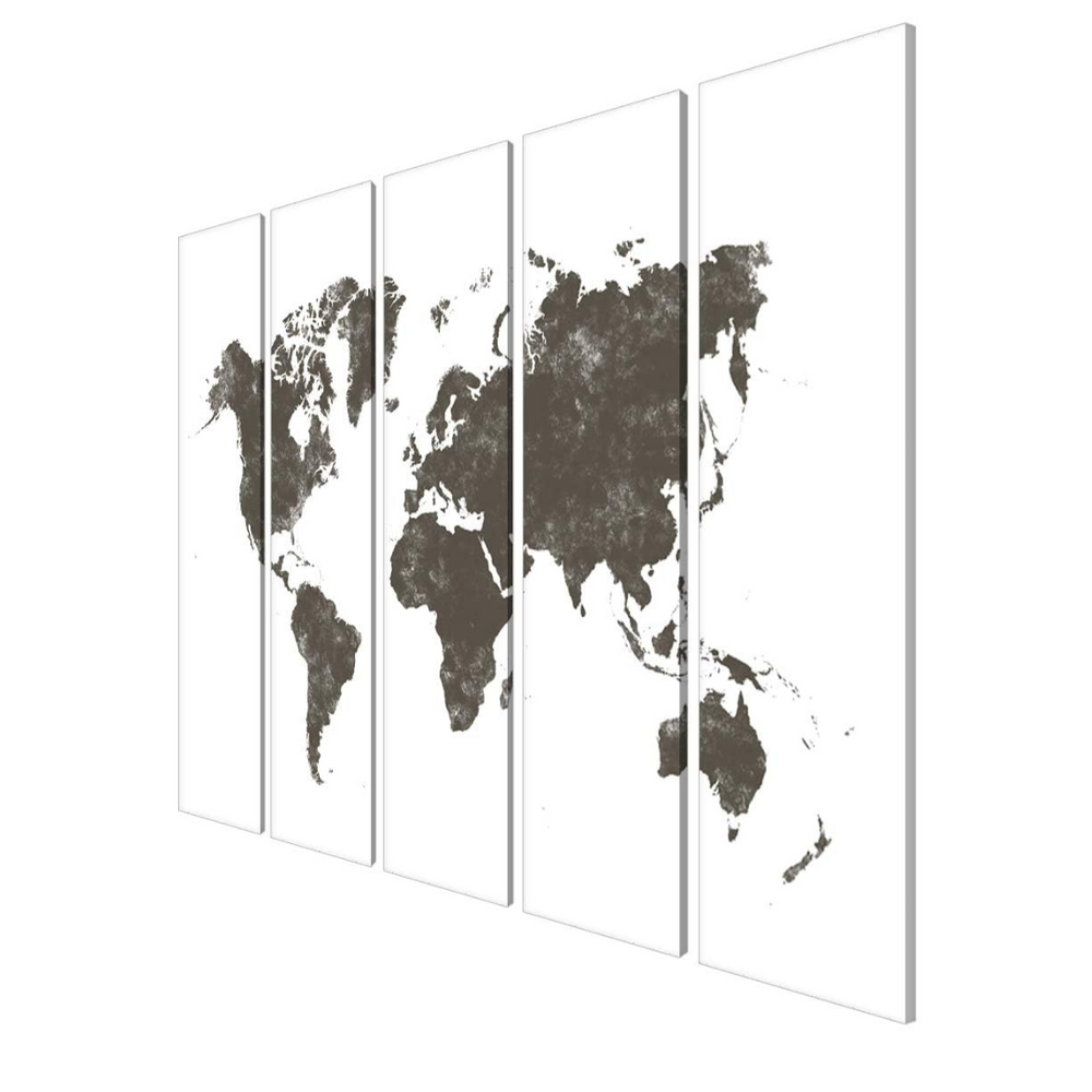 World Tour Painting, Framed Modern Canvas Wall Art for Home (24x48 In)
