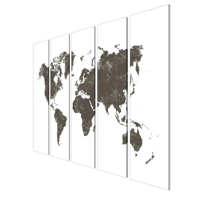 World Tour Painting, Framed Modern Canvas Wall Art for Home (24x48 In)