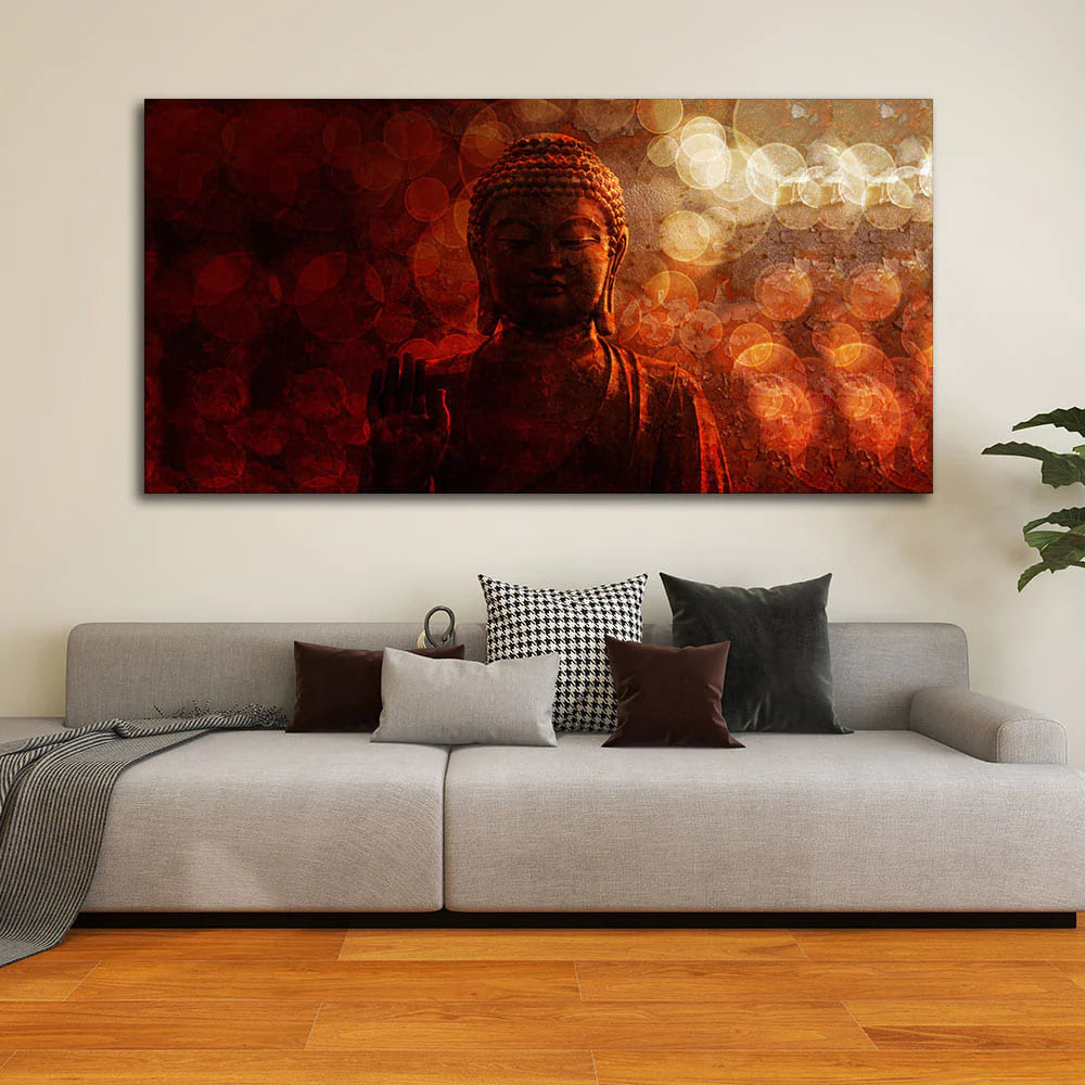 Eurotex Lord Buddha Sculpture, Canvas Printed, Beautiful Simple Wall Paintings Eurotex