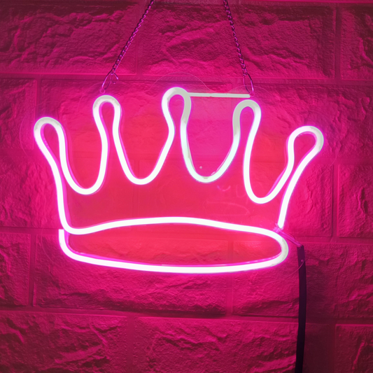 Eurotex Beautiful Crown Neon Sign, Wall Decor, Neon Signs for Living room (6x12 In)