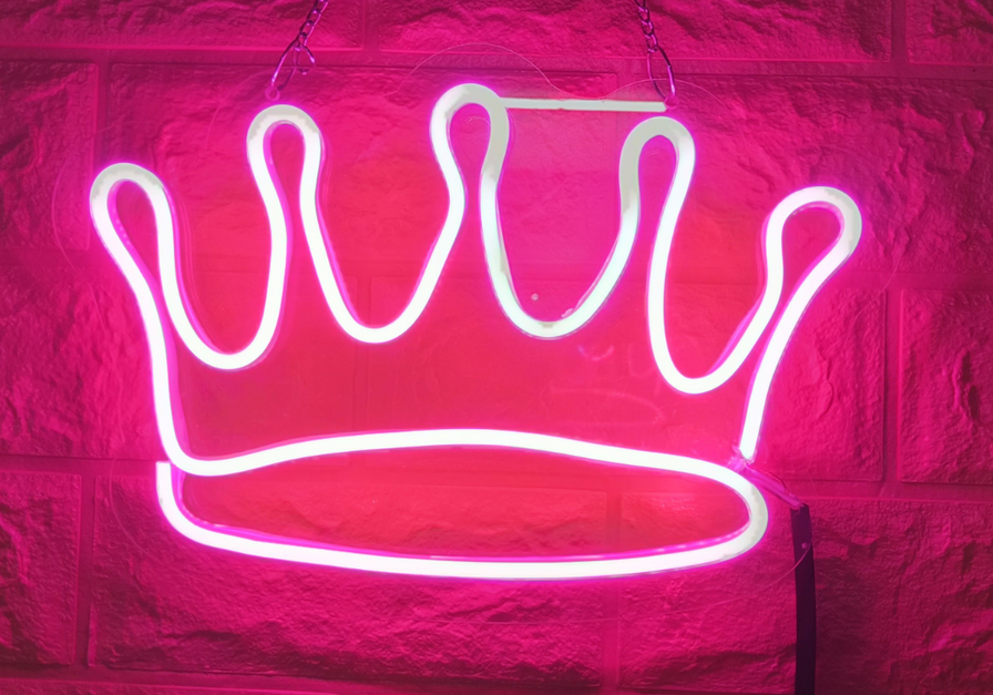 Eurotex Beautiful Crown Neon Sign, Wall Decor, Neon Signs for Living room (6x12 In)