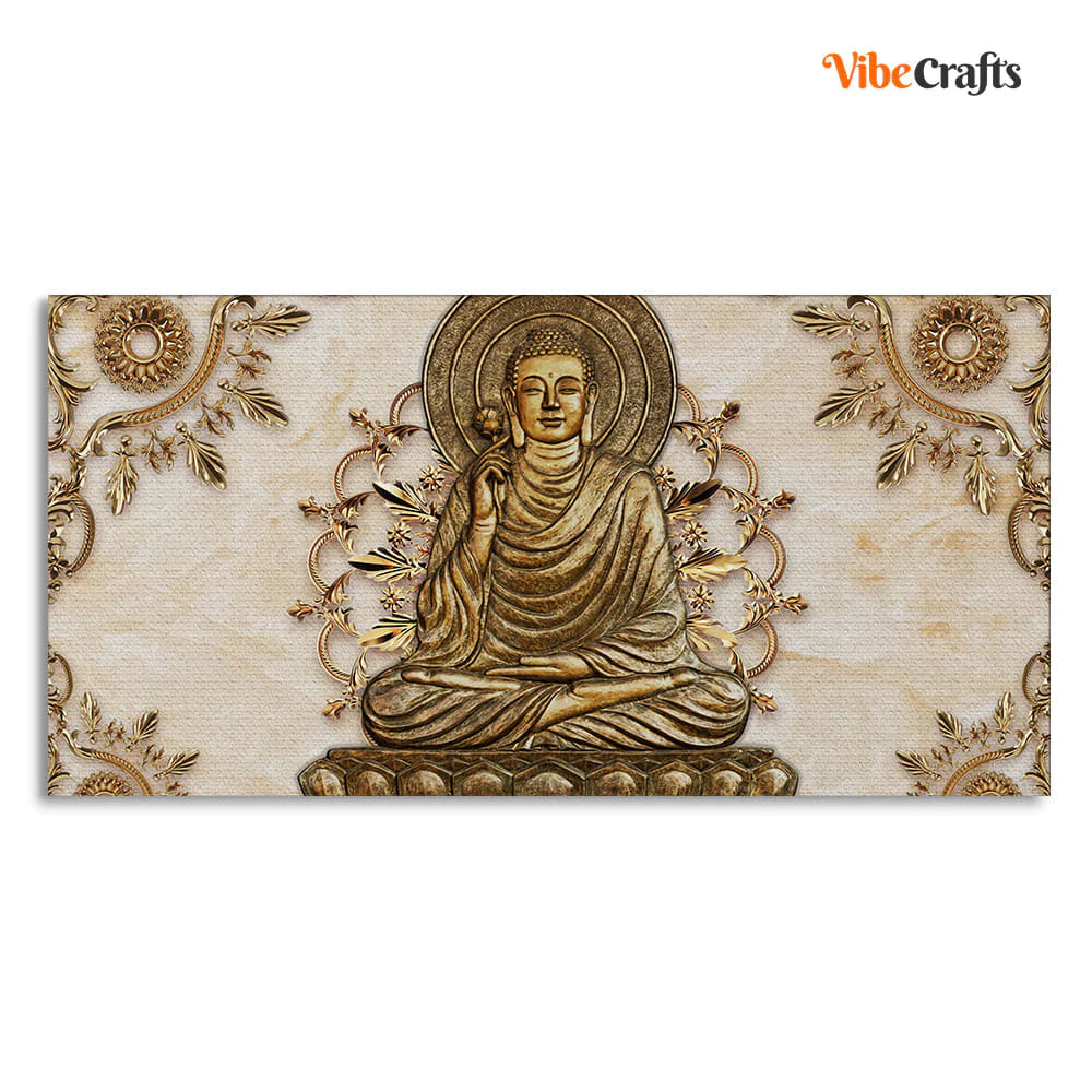 Eurotex Luxury Lord Buddha, Canvas Printed, Wall Painting For Drawing Room Eurotex