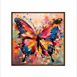Butterfly Painting, Framed Premium Canvas Wall Art for Home (24x24 In)