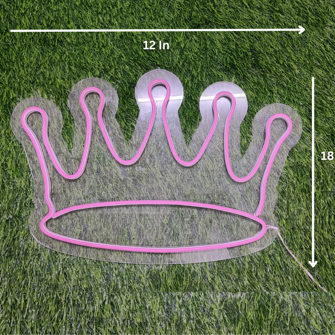 Eurotex Beautiful Crown Neon Sign, Wall Decor, Neon Signs for Living room (6x12 In)